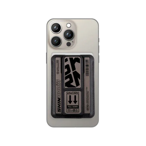 Skinarma Kado Mag-Charge Card Holder With Grip Stand - Gun Metal - Tashqila Skinarma Kado Mag-Charge Card Holder With Grip Stand - Gun Metal - Tashqila